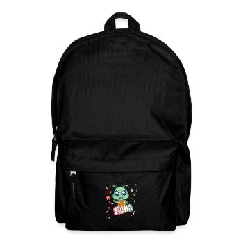 SIENA - Schöner Mädchen Name mit süßem Alien - Rucksack - Schwarz - Vorne