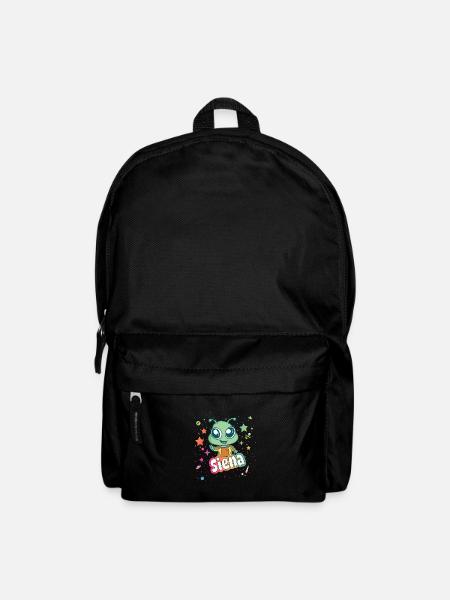 SIENA - Schöner Mädchen Name mit süßem Alien - Rucksack - Schwarz