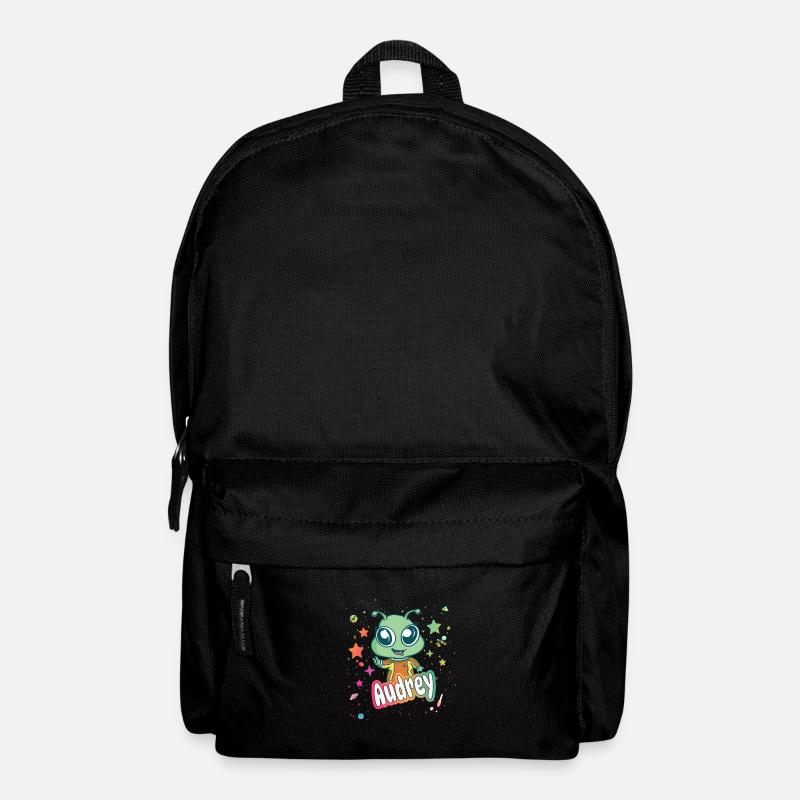 AUDREY - Schöner Mädchen Name mit süßem Alien - Rucksack - Schwarz