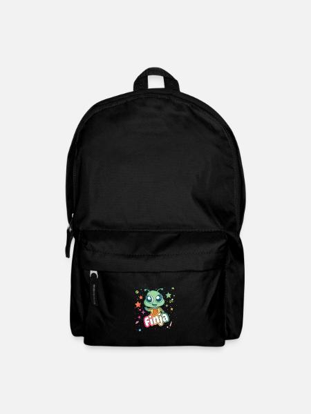 FINJA - Schöner Mädchen Name mit süßem Alien - Rucksack - Schwarz