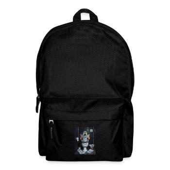 Papagei Toilette Zeitung lesen Geschenk - Rucksack - Schwarz - Vorne