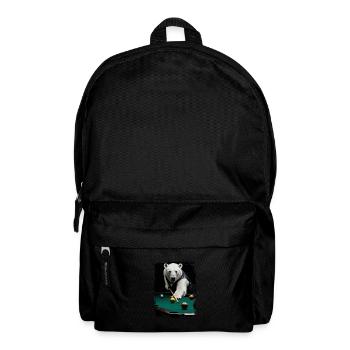 Eisbär spielt Billard Geschenk - Rucksack - Schwarz - Vorne