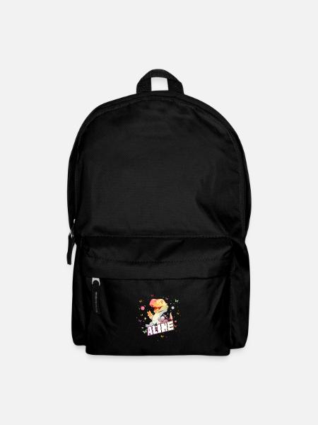 ALINE - Beau prénom de FILLE avec mignon DINO - Sac à dos - noir