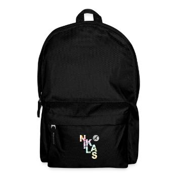 NIKLAS - Beautiful boy name with dinosaur - Backpack - black - Front