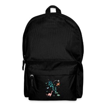 PAUL - Beautiful boy name with dinosaur - Backpack - black - Front