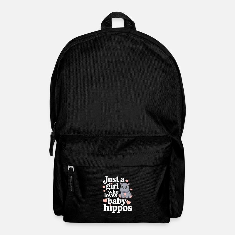 Adorable Baby Hippo Artwork for Hippo Lovers - Backpack - black