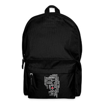 Concepts Hambourg / coeur sur ancre / texte blanc - Sac à dos - noir - Devant