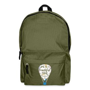 Heißluftballon fahren | Ballonfahrt Geschenkideen - Rucksack - Olivgrün - Vorne