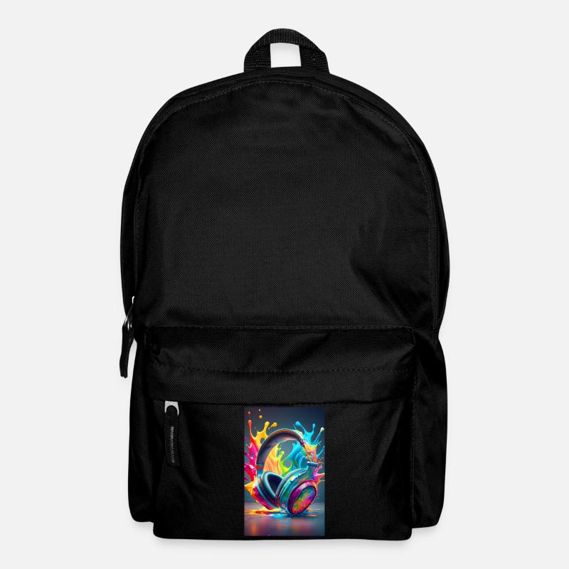 Bunte Kopfhörer - Rucksack - Schwarz