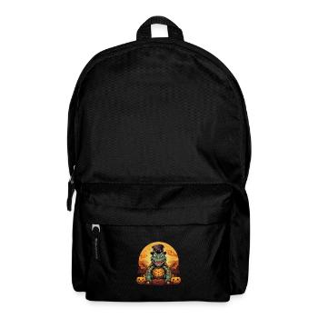 Halloween-Sunset mit Schildkröte, Dino und Kürbis - Rucksack - Schwarz - Vorne
