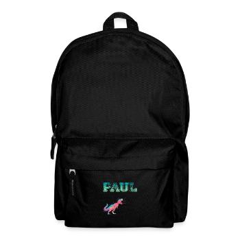 PAUL - Beautiful boy name with dinosaur - Backpack - black - Front