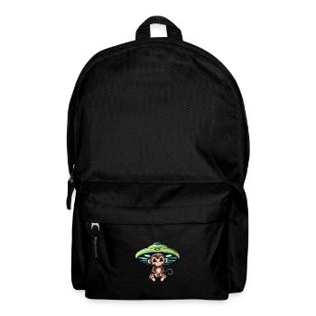 OVNI extraterrestre et chimpanzé assis - Sac à dos - noir - Devant