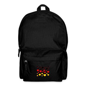 Drapeau de l’Allemagne Coeurs - Sac à dos - noir - Devant