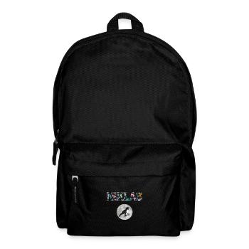 NIKLAS - Beautiful boy name with dinosaur - Backpack - black - Front