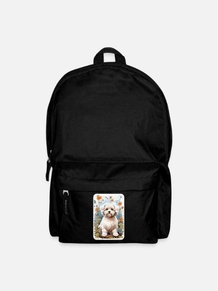 Bichon Havanais, Bichon Havenese, Dog in Natuen - Backpack - black