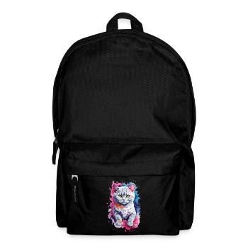 Britisch Kurzhaarkatze in Aquarellfarben. Illustration - Rucksack - Schwarz - Vorne