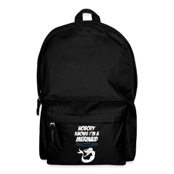 Nobody Knows I Am Mermaid - Rucksack - Schwarz - Vorne