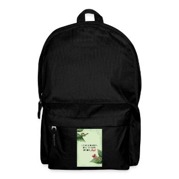 Inspirierender Spruch für Mut mit süßen Spinnen - Rucksack - Schwarz - Vorne