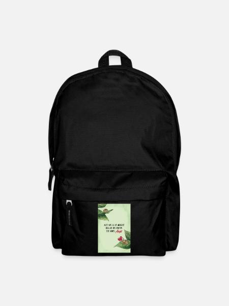 Inspirierender Spruch für Mut mit süßen Spinnen - Rucksack - Schwarz