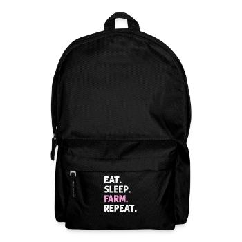 Eat Sleep Farm Wiederholen Sie lustigen landwirtschaftlichen Bauern - Rucksack - Schwarz - Vorne