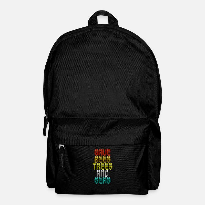 Rettet die Bienen, Bäume und Meere Klimawandel Retro - Rucksack - Schwarz