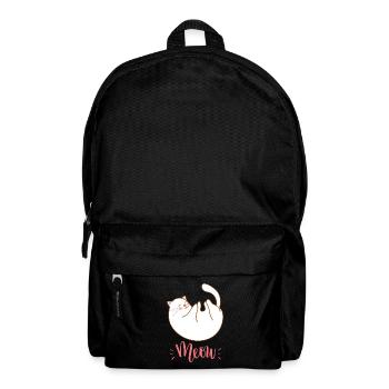 Cute Kawaii Funny Cat Saying Meow - Backpack - black - Front