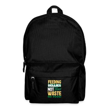 Nourrir des ventres, pas des poubelles, pas de gaspiller de la nourriture ! Conscient - Sac à dos - noir - Devant