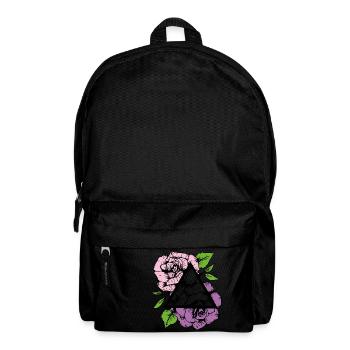 Geometrische Rosen Bunt - Rucksack - Schwarz - Vorne