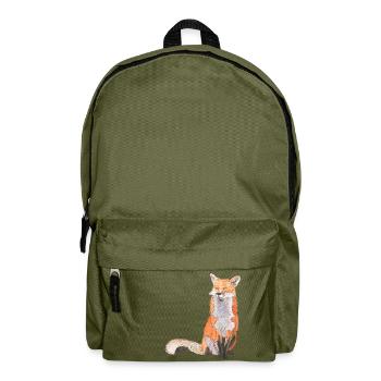 Fox sitting satisfait Renard intelligent - Sac à dos - vert olive - Devant