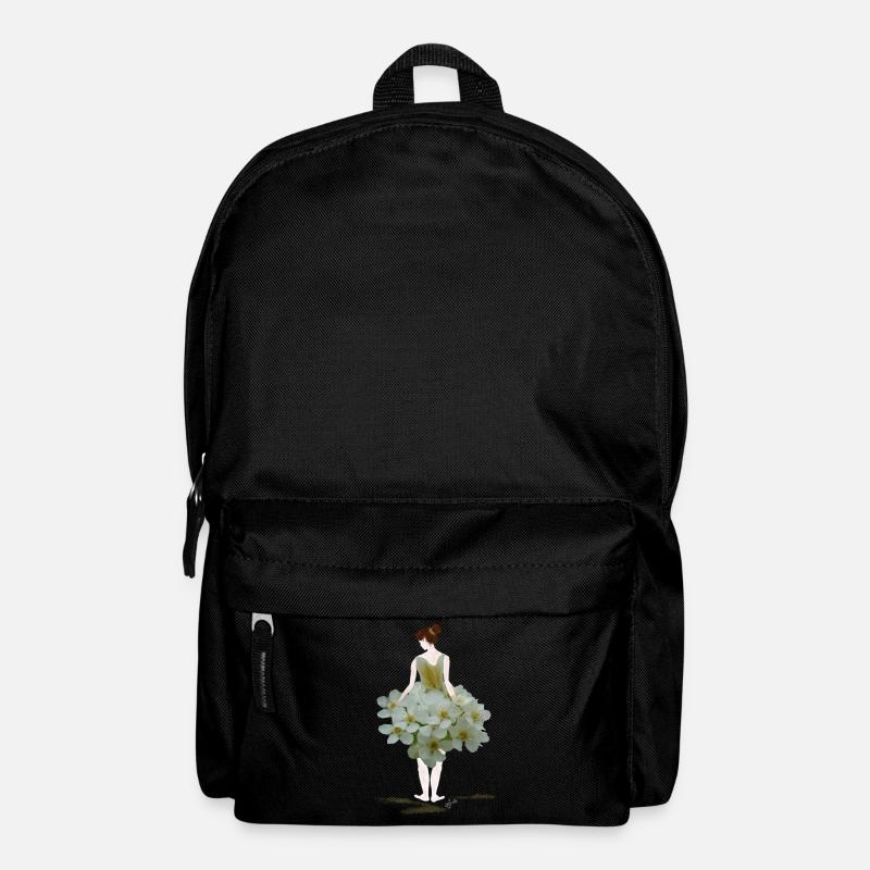 Blumenfrau in weissem Blütenkleid - Rucksack - Schwarz
