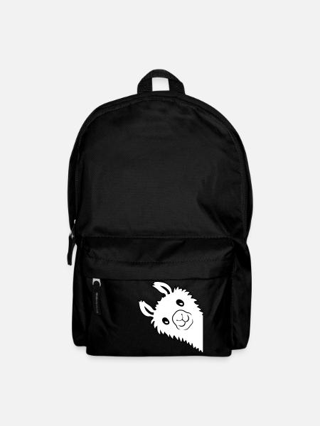 Lama guckt seitlich - Rucksack - Schwarz