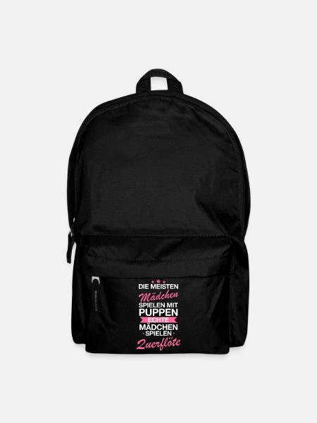 Querflöte Querflötist Flöte Instrument Spruch - Rucksack - Schwarz