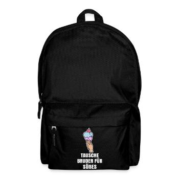 Eis Humorvoll Statement Süßigkeiten Nachspeise - Rucksack - Schwarz - Vorne