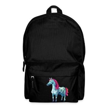 Weißes Pferd in Pink Polygon Kunst Design - Rucksack - Schwarz - Vorne