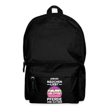Pferde Pferdeliebhaber Katzenliebhaber Katzen - Rucksack - Schwarz - Vorne