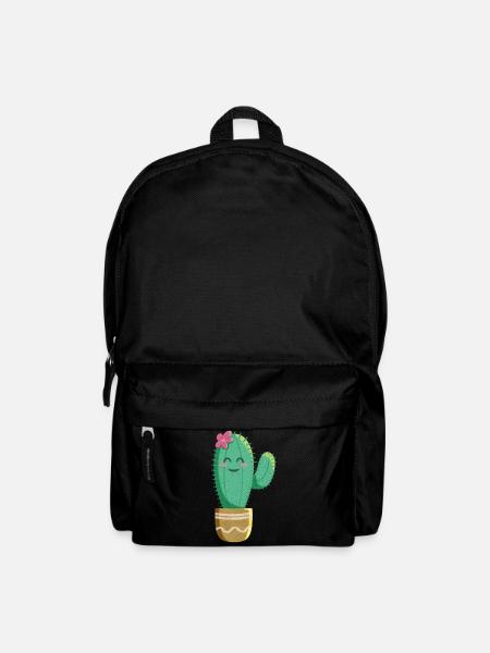 Süßer Kaktus mit Blume - Rucksack - Schwarz