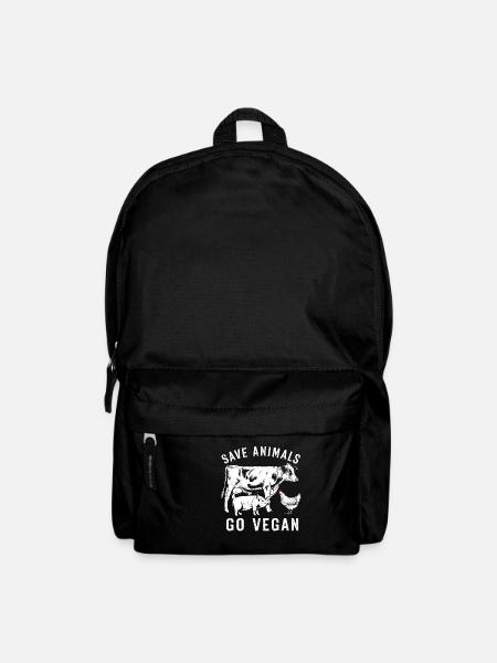 Sauvez les animaux : devenez végétalien avec des animaux - Sac à dos - noir