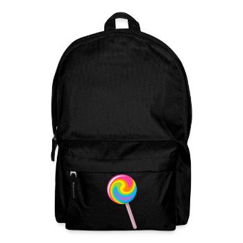 Colourful spiral lollipop in rainbow colours - Backpack - black - Front