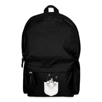 Cat Pocket jette un coup d’œil à un chat mignon dans la poche - Sac à dos - noir - Devant