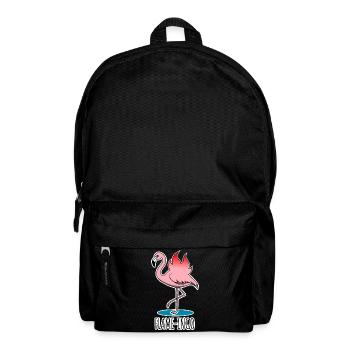 Flame-Ingo - ein flammender Flamingo - Rucksack - Schwarz - Vorne