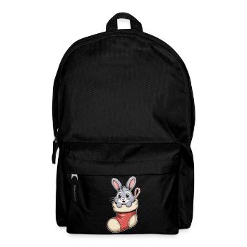 Lapin de Noël en chaussette câline - Sac à dos - noir - Devant