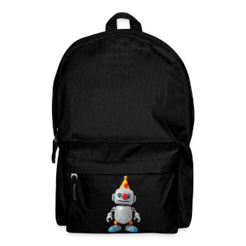 Kleiner Roboter mit Partyhut - Rucksack - Schwarz - Vorne