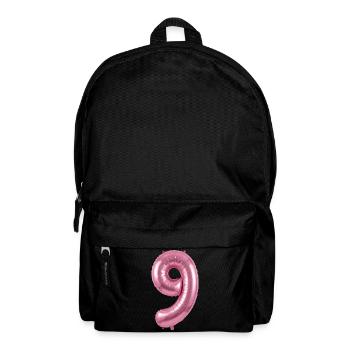 9th Birthday Shirt, Pink Balloon Helium - Backpack - black - Front