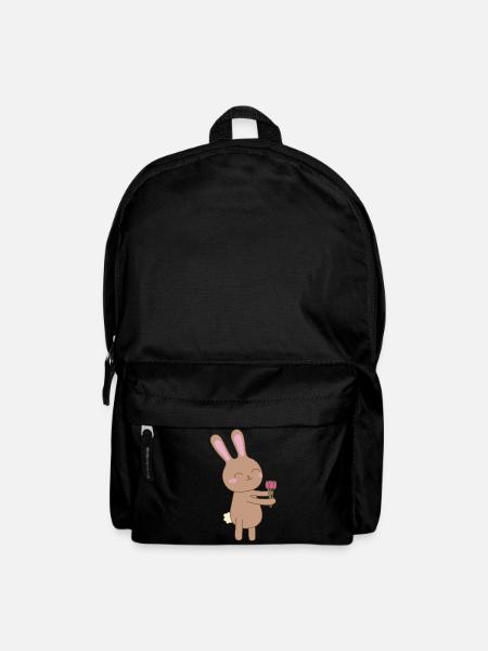 Bunny with Tulip - Backpack - black