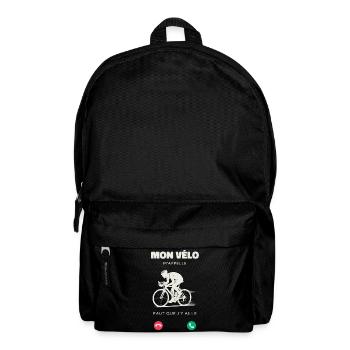Mon Vélo M’Appelle Faut Que J’Y Aille Humour  - Sac à dos - noir - Devant