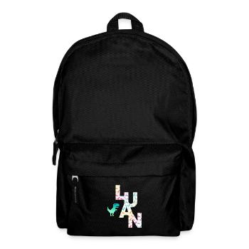 LUAN - Beautiful boy name with dinosaur - Backpack - black - Front