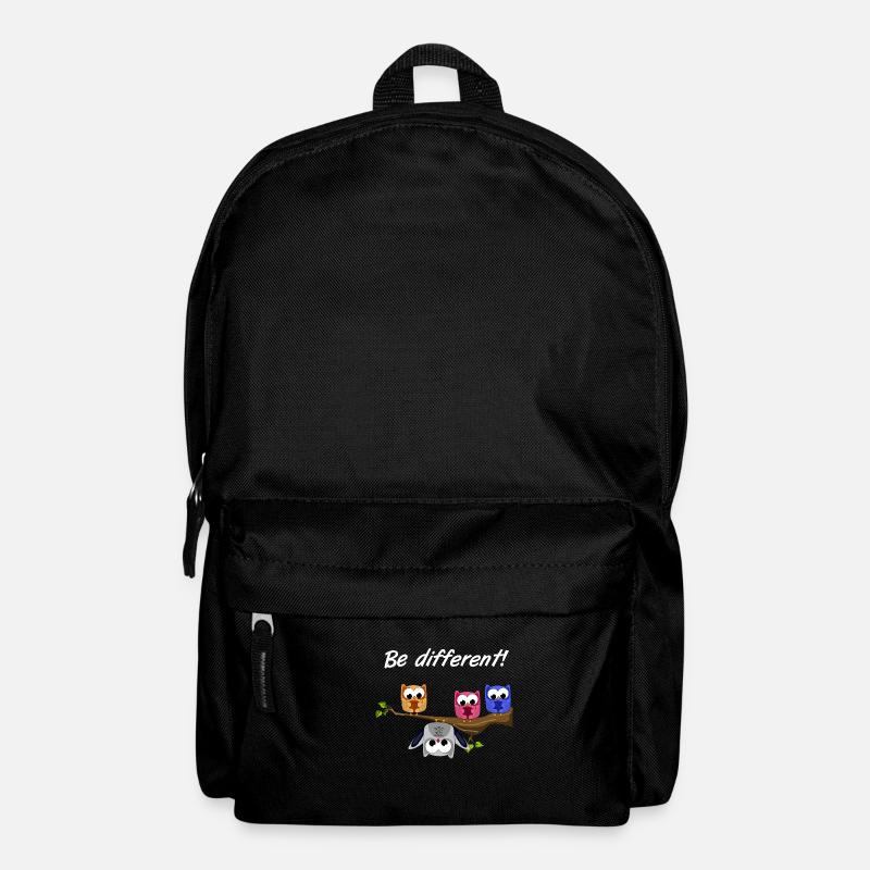 Be Different! - Süßer Fun Spruch - Eulen Motto - Rucksack - Schwarz
