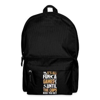 Les dictons de parkour | Idées cadeaux Sport Freerunning - Sac à dos - noir - Devant