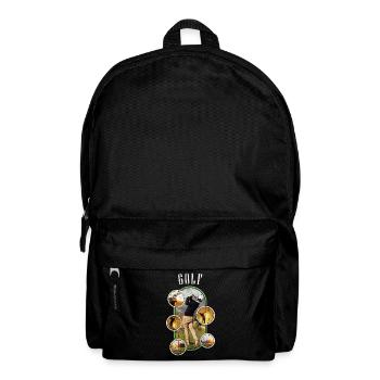 Golf Golfen Golfspieler Sport Hobby Club Vintage - Rucksack - Schwarz - Vorne