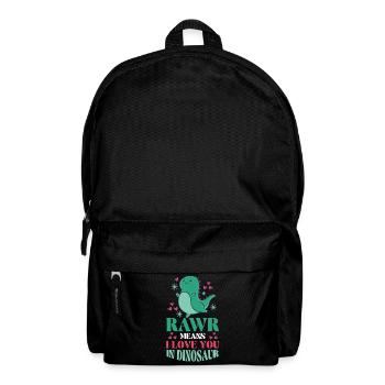 Rawr bedeutet, dass ich dich im Dinosaurier liebe - Rucksack - Schwarz - Vorne
